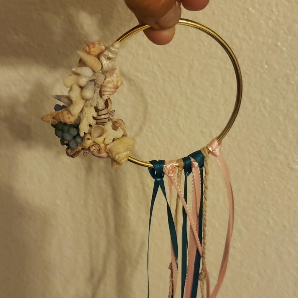Hanging seashell ornament